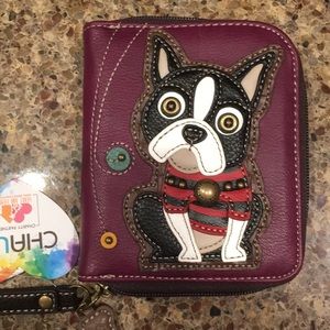Chala zip up wallet Boston Terrier